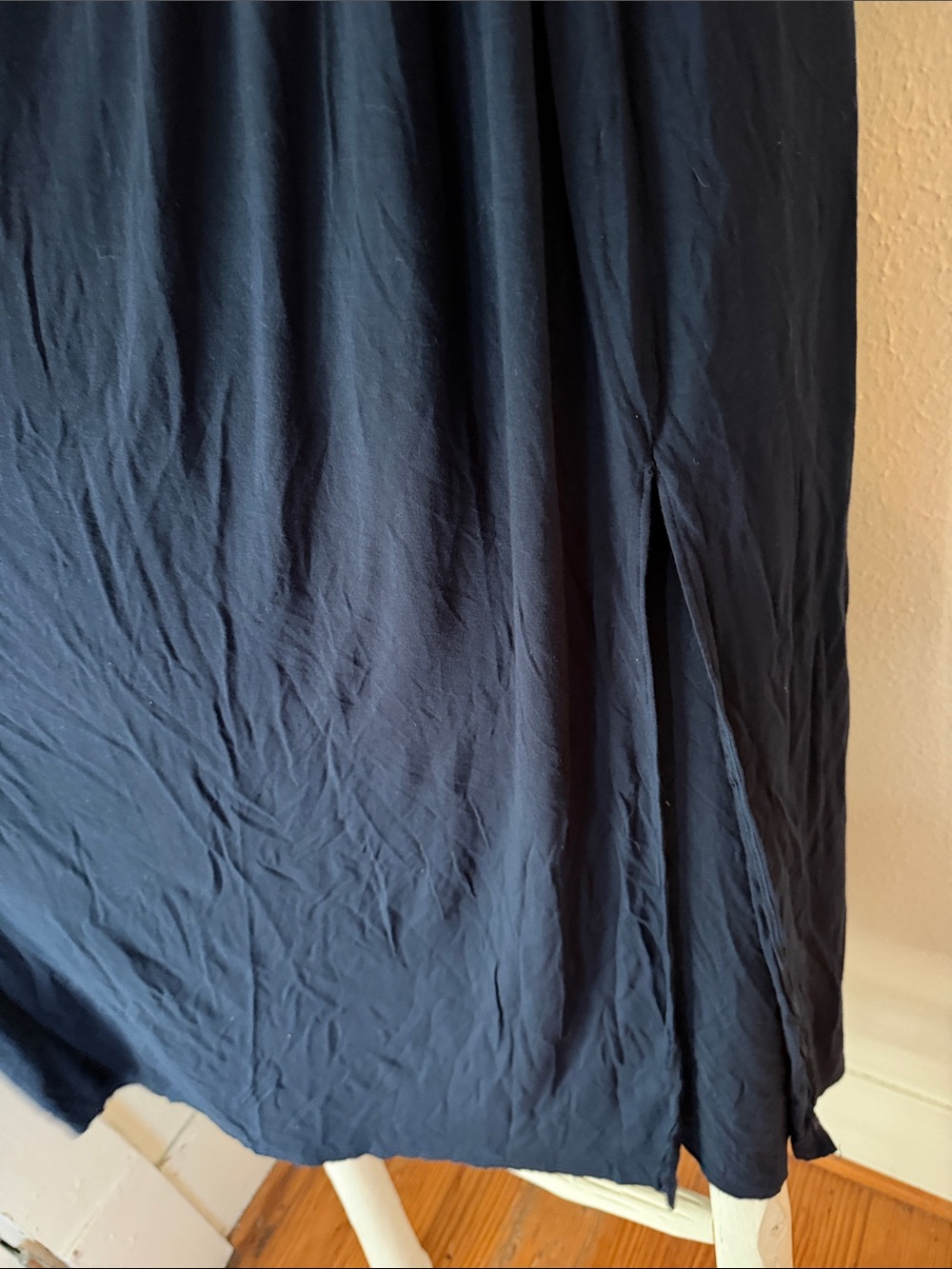 Bailey 44 Navy Sleeveless Grecian Stretch Knit Maxi Dress with Woven Waist Small - Picture 4 of 6